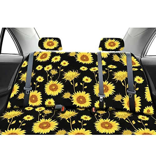 Promo ???? 26 Pieces Sunflower Car Accessories,Sunflower Car Seat Covers Full Set Floor Car Mat Steering Wheel Cover Seat Belt Shoulder Pads Center Armrest Pad Gear Cover Handbrake Cover Car Interior Decor ???? 5 Promo ???? 26 Pieces Sunflower Car Accessories,Sunflower Car Seat Covers Full Set Floor Car Mat Steering Wheel Cover Seat Belt Shoulder Pads Center Armrest Pad Gear Cover Handbrake Cover Car Interior Decor ???? - Image 3