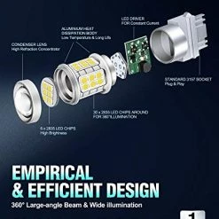 Best reviews of ???? 3157 LED Bulb White 6000K, 3056 3156 3057 4157 T25 Led Bulb With Projector Replacement For Led Reverse Lights Turn Signal Bulb Brake Light Bulb Tail Light Bulb Parking Light Bulb, Pack Of 2 ???? -Car Seat Covers shop 51YXeTVwhLL