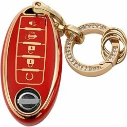 Cheapest ???? For Nissan Key Fob Cover 5Buttons TPU Protection Car Key Case Shell With Fashion Gold Bling Keychain Compatible With Nissan Altima Maxima Murano Rogue Sentra 370z Pathfinder White Black 4 Buttons ⭐ -Car Seat Covers shop 51ZQ8SjWb1L. AC