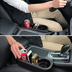 Budget ???? Coin Side Pocket Console Side Pocket Leather Cover Car Cup Holder Auto Front Seat Organizer Cell Mobile Phone Holder (Black) ???? -Car Seat Covers shop 51ZVsZ6vX1L