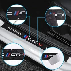 Deals ???? 4Pcs Car Door Sill Protector For Honda CRV Accessories Fit For CRV 2006-2022,Carbon Fiber Leather,Reflective Automotive Door Entry Guard Decoration Sticker,Door Threshold Scuff Plate Cover B-blue ⭐ -Car Seat Covers shop 51ZdMO0vCUL
