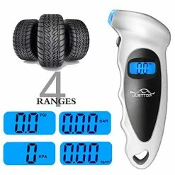 Wholesale ✔️ JUSTTOP Digital Tire Pressure Gauge, 150PSI 4 Setting For Cars, Trucks And Bicycles, Backlit LCD And Anti-Skid Grip For Easy And Accurate Reading(Silver) Red ⌛ -Car Seat Covers shop 51aBID7QqBL