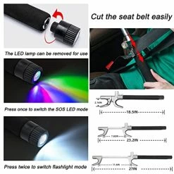 Wholesale ???? 4-in-1 Steering Wheel Lock With Flashlight/SOS LED Ligth,Seat Belt Cutter,Escape ???? Hammer,2 Keys Retractable Steering Lock,Vehicle Anti-Theft Lock，Universal For Auto/Truck/SUV/Van ???? -Car Seat Covers shop 51aQTXSseBL