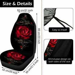 Wholesale ???? Moukeren 26 Pcs Red Rose Car Seat Covers Full Set Rubber Steering Wheel Cover License Plate Frame Armrest Cover Seatbelt Covers Mirror Covers Rose Flower Car Accessories For Car Truck SUV ⌛ -Car Seat Covers shop 51aTV0tXZXL