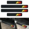 Discount ???? Tricolor Door Sill Protectors For Toyota Tacoma 4Runner Tundra Rav4 Highlander Sequoia Accessories, Carbon Fiber Front/Rear Door Sill Plate Guard, Retro Stripe Door Entry Guard Stickers(4 Pcs) White/light Gray/black ???? -Car Seat Covers shop 51aU3uvnINL