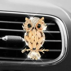 Outlet ???? Car Air Vent Clip Charms, Bling Crystal Owl Car Aromatherapy Essential Oil Diffuser, ???? Women Fashion Car Decoration Charms, Rhinestone Car Bling Accessories ⭐