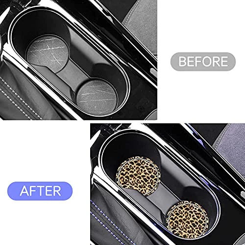 Coupon ???? 2.75" Car Cup Holder Coaster Car Coasters Leopard Print Bling Car Cup Holder Insert Coasters Bling Car Accessories Rhinestone Anti Slip Insert Coaster Suitable For Most Cars Gifts - 2PCS ???? 6 Coupon ???? 2.75" Car Cup Holder Coaster Car Coasters Leopard Print Bling Car Cup Holder Insert Coasters Bling Car Accessories Rhinestone Anti Slip Insert Coaster Suitable For Most Cars Gifts - 2PCS ???? - Image 4