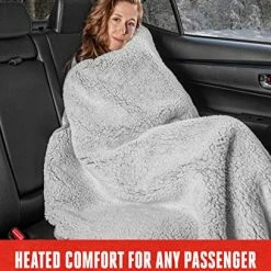 Flash Sale ???? Motor Trend 12V Heated Blanket For Car, Gray – Full-Size Heated Car Blanket With Quick Warming Action, Plush Fleece Electric Car Blanket With 78” Long Cable, Ideal Car Heated Blanket For Cold Weather ???? -Car Seat Covers shop 51b76qcgsbL
