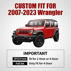 Cheap ???? Jeep Wrangler JK JL 4-Door Seat Covers Full Set Custom Fit 2007-2023 Unlimited X Rubicon 392 Sahara Willys Sport High Altitude 4X4 Truck Pickup Waterproof Leather (Full Set/Black-R) ???? -Car Seat Covers shop 51bQj9QB5hL