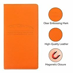 Outlet ???? Car Registration And Insurance Holder, Premium Pu Leather Vehicle Glove Box Organizer, Prefect Car Essentials Wallet For Driver License, Cards & Essential Documents (Orange) ???? 17 Outlet ???? Car Registration And Insurance Holder, Premium Pu Leather Vehicle Glove Box Organizer, Prefect Car Essentials Wallet For Driver License, Cards & Essential Documents (Orange) ???? -Car Seat Covers shop 51bdMeRyRnL