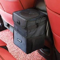 Hot Sale ???? Car Trash Can With Lid - Car Trash Bag Hanging With Storage Pockets Collapsible And Portable Car Garbage Bin ????