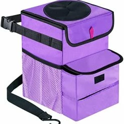 Promo ❤️ Car Trash Can Foldable Garbage Bin Leakproof 3 Gallons Purple ???? -Car Seat Covers shop 51cUtjbhCyL. AC
