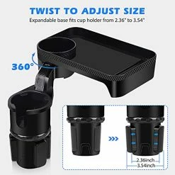 Cheapest ✨ Ar Cup Holder Expander Tray, CLYMENE Cup Holder Adapter With 360° Rotation Detachable Table, Compatible With 16-32 Oz Cup/ Bottles/ Drink, Fit In 2.36''-3.54'' Car Cup Holder ???? -Car Seat Covers shop 51cyt2b8AVL
