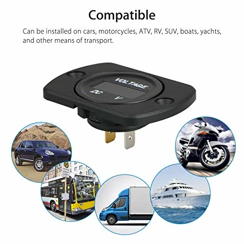 Flash Sale ???? DC 12V 24V Car Voltmeter LED Digital Display Voltmeter Panel, Waterproof Digital Round Panel Voltage Tester Gauge Meter With Terminals For Boat Marine Vehicle Motorcycle Truck ATV UTV (Blue Light) Gr ❤️ 9 Flash Sale ???? DC 12V 24V Car Voltmeter LED Digital Display Voltmeter Panel, Waterproof Digital Round Panel Voltage Tester Gauge Meter With Terminals For Boat Marine Vehicle Motorcycle Truck ATV UTV (Blue Light) Gr ❤️ - Image 7