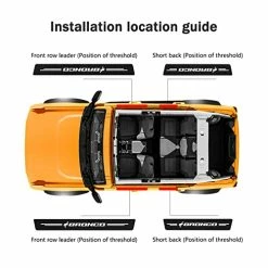 Top 10 ???? 4PCS For Bronco Car Door Sill Protector 2021 2022 - Entry Guard Threshold Scratch Protection Sticker, Carbon Fiber Leather Scuff Plate Accessories Decor, Black ✨