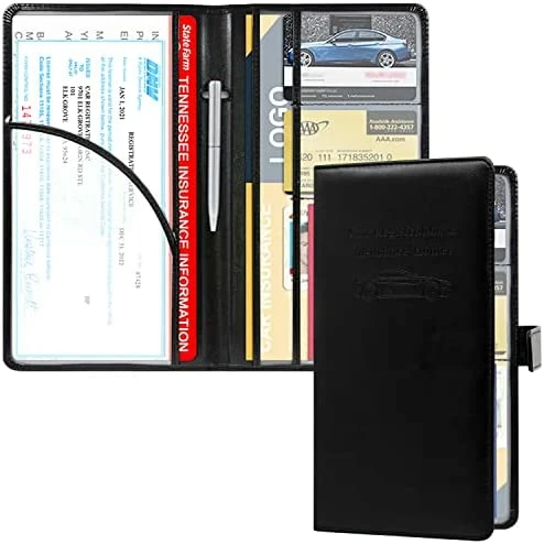 Cheapest ???? Car Registration And Insurance Holder, Leather Glove Box Organizer Cool Car Accessories, Car Document Holder For Cards, Driver's License And Essential Document, Black Glitte ???? 8 Cheapest ???? Car Registration And Insurance Holder, Leather Glove Box Organizer Cool Car Accessories, Car Document Holder For Cards, Driver's License And Essential Document, Black Glitte ???? - Image 6