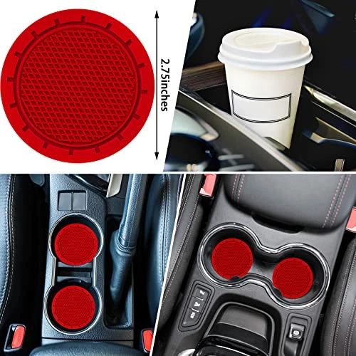 Outlet ???? Bling Car Accessories Set Leather Diamond Steering Wheel Cover Bling Seat Belt Shoulder Pad Armrest Pad Crystal Car Decor Bling Car Cup Holders Travel Auto Cup Holder For Car Interior (Black, Red) ???? 8 Outlet ???? Bling Car Accessories Set Leather Diamond Steering Wheel Cover Bling Seat Belt Shoulder Pad Armrest Pad Crystal Car Decor Bling Car Cup Holders Travel Auto Cup Holder For Car Interior (Black, Red) ???? - Image 6