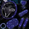 Cheapest ???? Blue Bling Steering Wheel Cover Set Of 8 Pack, Rhinestone Diamond Blue Bling Car Accessories For ???? Women, Handbrake Cover, Seat Belt Cover, Gear Shift Cover, Ignition Ring, Car Coaster, Blue B-blue ???? -Car Seat Covers shop 51dZbKPG6iL