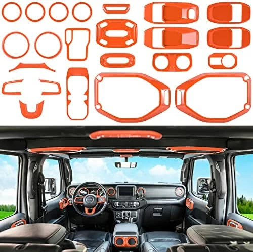 Discount ???? 23PCS Full Set Interior Decoration Trim Kit For Jeep Wrangler JL JLU Gladiator JT 2018-2022 Steering Wheel Door Handle Air Conditioning Vent Cup Holder Reading Light Headlight Switch Gear Cover (Blue) ???? 7 Discount ???? 23PCS Full Set Interior Decoration Trim Kit For Jeep Wrangler JL JLU Gladiator JT 2018-2022 Steering Wheel Door Handle Air Conditioning Vent Cup Holder Reading Light Headlight Switch Gear Cover (Blue) ???? - Image 5