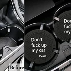 Best deal ❤️ 2 Pack Car Cup Hoder Coaster,Silicone Cup Holder Coaster,Auto Cup Holder Coaster Universal Fit,Don't Fuck Up My Car Coaster ⭐ -Car Seat Covers shop 51ecK6lSnJL
