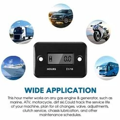 Deals ???? 2 Pieces Inductive Hour Meter For Gas Engine Lawn Mower Dirt Bike Motorcycle Motocross Snowmobile Karting Marine ATV Boat Outboard Motor Generator Waterproof Hour Meters (Black) ???? -Car Seat Covers shop 51ek5nPVIsL