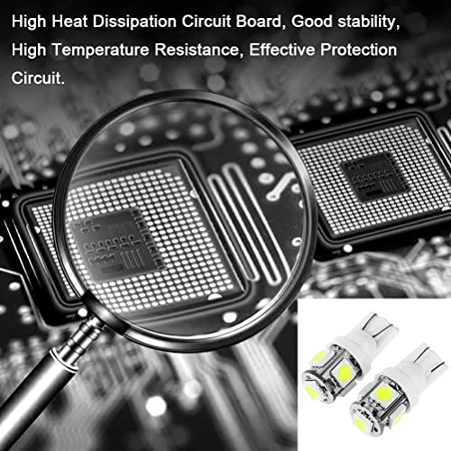 Wholesale ✨ (10) T10 5-5050-SMD PC194 LED Bulb Instrument Panel Cluster Dash Light Twist Lock Socket (white) ???? 8 Wholesale ✨ (10) T10 5-5050-SMD PC194 LED Bulb Instrument Panel Cluster Dash Light Twist Lock Socket (white) ???? - Image 6