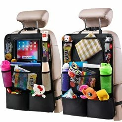 Flash Sale ✨ Backseat Car Organizer, Kick Mats Back Seat Protector With Touch Screen Tablet Holder, Car Back Seat Organizer For Kids, Car Travel Accessories, Kick Mat With 9 Storage Pockets 2 Pack Gray (2pack) ❤️
