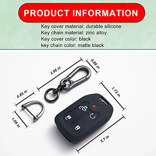Budget ???? 2PCS Smart Key Fob Case Cover Compatible With 2019 2020 2021 2022 Chevrolet Chevy Silverado And GMC Sierra 1500 2500HD 3500HD Accessories Silicone Black Remote Key Chain Protector (5 Button) (black+blue)with White Botton ✔️ 5 Budget ???? 2PCS Smart Key Fob Case Cover Compatible With 2019 2020 2021 2022 Chevrolet Chevy Silverado And GMC Sierra 1500 2500HD 3500HD Accessories Silicone Black Remote Key Chain Protector (5 Button) (black+blue)with White Botton ✔️ - Image 3