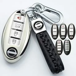 Top 10 ???? Compatible With Nissan Key Fob Cover With Leather Keychain Soft TPU 360 Degree Protection Key Case For Altima Maxima Rogue Armada Pathfinder Smart Key 3 4 5-Button,Red ⭐ -Car Seat Covers shop 51fDmiYgOSL. AC