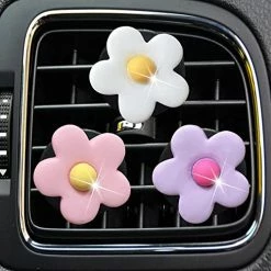 Deals ✔️ 3 Pcs Daisy Air Vent Clips, Cute Flower Car Air Fresheners Vents Clips Car Diffuser Vent Clips Interior Decor Charm Colorful Car Dashboard Decoration Car Accessories For ???? Women(Pink&Purple&White) ✨ -Car Seat Covers shop 51fcB7ReI8L