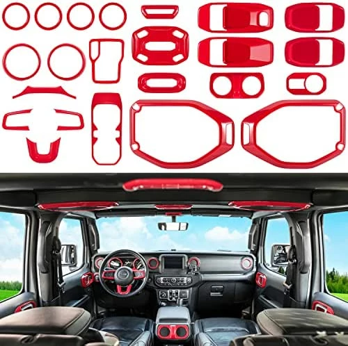 Discount ???? 23PCS Full Set Interior Decoration Trim Kit For Jeep Wrangler JL JLU Gladiator JT 2018-2022 Steering Wheel Door Handle Air Conditioning Vent Cup Holder Reading Light Headlight Switch Gear Cover (Blue) ???? 9 Discount ???? 23PCS Full Set Interior Decoration Trim Kit For Jeep Wrangler JL JLU Gladiator JT 2018-2022 Steering Wheel Door Handle Air Conditioning Vent Cup Holder Reading Light Headlight Switch Gear Cover (Blue) ???? - Image 7