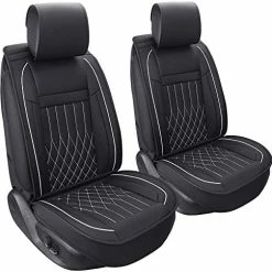 Best deal ⌛ 5pcs Car Seat Covers Full Set With Waterproof Leather,Airbag Compatible Automotive Vehicle Cushion Cover Universal Fit For Most Cars (Black) 5 Pcs Full Set/black-whit ✨ -Car Seat Covers shop 51ffM98iCdL. AC