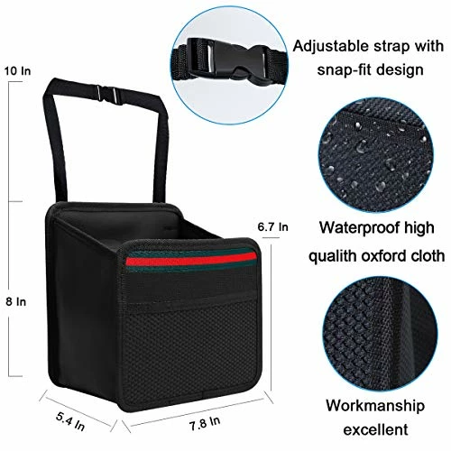 Coupon ???? Car Organizer Back Seat,Hanging Premium Car Seat Organizer,Waterproof Odorless Fabric Mini Trash Bag (Black 9X7.8 In) ⌛ 4 Coupon ???? Car Organizer Back Seat,Hanging Premium Car Seat Organizer,Waterproof Odorless Fabric Mini Trash Bag (Black 9X7.8 In) ⌛ - Image 2