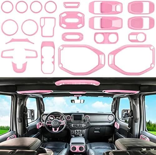 Discount ???? 23PCS Full Set Interior Decoration Trim Kit For Jeep Wrangler JL JLU Gladiator JT 2018-2022 Steering Wheel Door Handle Air Conditioning Vent Cup Holder Reading Light Headlight Switch Gear Cover (Blue) ???? 12 Discount ???? 23PCS Full Set Interior Decoration Trim Kit For Jeep Wrangler JL JLU Gladiator JT 2018-2022 Steering Wheel Door Handle Air Conditioning Vent Cup Holder Reading Light Headlight Switch Gear Cover (Blue) ???? - Image 10