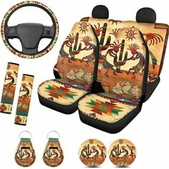 Promo ???? Mushroom Car Accessories Seat Cover For Car For ???? Women Universal Fit Front And Rear Bench Seats Protectors For Truck SUV,Mushroom Wheel Steering Cover,Seat Belt Cover,Cup Holder,Keyring Black Marble Print ???? -Car Seat Covers shop 51g4HsTs2FL. AC