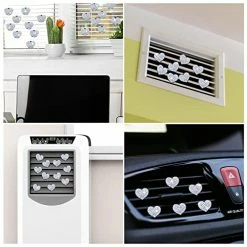 Top 10 ⌛ 16 Pack Bling Heart Shaped Air Vent Clips Crystal Car Diffuser Clip Rhinestone Fresheners Cute Accessories Interior Decoration For ???? Women, Whit ???? -Car Seat Covers shop 51g8UNZEhgL
