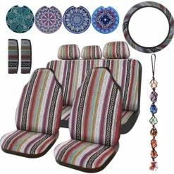 Best Pirce ???? 14 Pcs Baja Car Seat Covers Full Set Multicolor Stripe Car Seat Covers Boho Print Steering Wheel Cover Seat Belt Cover Crystal Hanging Ornament Car Holders Fits For Car (Stripe Style) ???? 21 Best Pirce ???? 14 Pcs Baja Car Seat Covers Full Set Multicolor Stripe Car Seat Covers Boho Print Steering Wheel Cover Seat Belt Cover Crystal Hanging Ornament Car Holders Fits For Car (Stripe Style) ???? -Car Seat Covers shop 51gBOz2NJNL. AC