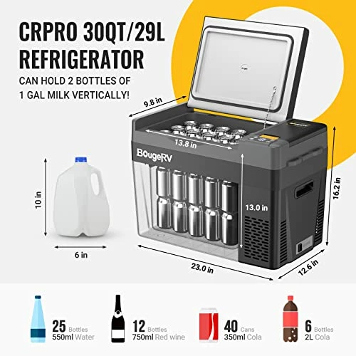 Deals ???? 12 Volt Refrigerator, CRPRO 30 Quart 12V Car Fridge, Portable Freezer (-8℉~50℉), Compressor Cooler With 12V/24 DC, 110-240 AC For Outdoor Camping Overlanding Truck RV SUV Van ✨ 6 Deals ???? 12 Volt Refrigerator, CRPRO 30 Quart 12V Car Fridge, Portable Freezer (-8℉~50℉), Compressor Cooler With 12V/24 DC, 110-240 AC For Outdoor Camping Overlanding Truck RV SUV Van ✨ - Image 4
