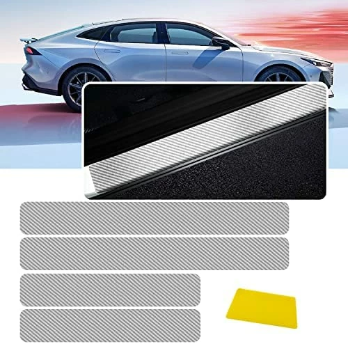 Wholesale ???? Grafken 4PCS Car Door Sill Welcome Pedal, Carbon Fiber Vinyl Wrap Tape Film, Universal Threshold Anti-Scratch Sticker Door Edge Protection Silver ???? 11 Wholesale ???? Grafken 4PCS Car Door Sill Welcome Pedal, Carbon Fiber Vinyl Wrap Tape Film, Universal Threshold Anti-Scratch Sticker Door Edge Protection Silver ???? - Image 9