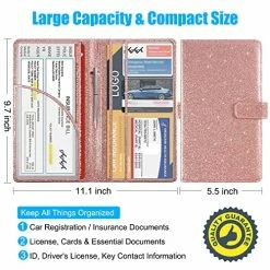 Best Pirce ???? Car Registration And Insurance Holder, Leather Vehicle Card Document Glove Box Organizer, Auto Truck Compartment Accessories For Essential Information, Driver License Cards, Glitter Rose Black Star ???? 20 Best Pirce ???? Car Registration And Insurance Holder, Leather Vehicle Card Document Glove Box Organizer, Auto Truck Compartment Accessories For Essential Information, Driver License Cards, Glitter Rose Black Star ???? -Car Seat Covers shop 51h6dw70yGL