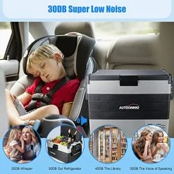 Buy ???? 12 Volt Refrigerator 55 Quarts Car Refrigerator (-4℉~50℉), Portable Car Freezer Fridge With 12/24V DC 100/240V AC Adapter For Camping Travel And Truck RV SUV Van Boat Home Use Black-grey ???? -Car Seat Covers shop 51hBXWmraqL