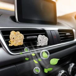 Flash Sale ???? 4 Pieces Car Air Vent Clips Elephant Car Air Conditioning Freshener Clip Rhinestone Elephant Air Vent Decorations With 4 Pieces Fragrance Pads For Auto And C ✔️ -Car Seat Covers shop 51hInElZWPL