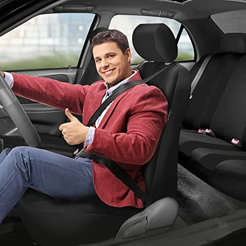 Cheap ???? Car Seat Cover Full Set Striking Striped Black Car Seat Covers With Front Seat Covers And Rear Split Bench Car Seat Cover Universal Fit Interior Accessories For Cars Trucks And SUVs ⭐ 4 Cheap ???? Car Seat Cover Full Set Striking Striped Black Car Seat Covers With Front Seat Covers And Rear Split Bench Car Seat Cover Universal Fit Interior Accessories For Cars Trucks And SUVs ⭐ - Image 2