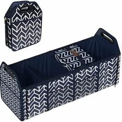 Flash Sale ???? Trunk Organizer, Foldable Car Storage Bag Portable Insulation Cooler Bag Collapsible Vehicle Organizer Divider Storage Totes With 3 Compartment Cargo Tote For Groceries Caddy SUV, Navy Blue ???? -Car Seat Covers shop 51hV045J81L. AC