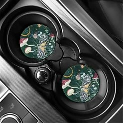 Flash Sale ???? Mushroom Car Seat Covers Full Set Split Bench Butterfly Leaves Floral Girly Print Front Back Seat Cover,Steering Wheel Cover,Seat Belt Cover,Cup Holder Coasters,Auto Keychains,Green Butterfly Mushroom Leaves Green ???? -Car Seat Covers shop 51hzVFQv4QL