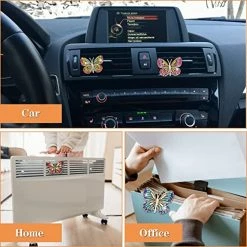 Best Pirce ⌛ 4 Pieces Car Butterfly Diffuser Vent Clips Car Air Vent Decoration Butterfly Rhinestone Car Interior Charm Bling Accessories For ???? Women ???? Girls, 5 X 3.6 Cm / 1.97 X 1.42 Inches ???? -Car Seat Covers shop 51if3B1Ag2L
