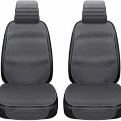 Best Sale ???? Hikeaglauto Car Seat Covers Cushion Pad 2PCS For Auto Supplies Universal Anti-Slip, Prevent Leather Seats From Burning In ☀️ Summer & ???? Jeans Fading(2Pcs Black) Gray-2fron ???? -Car Seat Covers shop 51jUAcRRn0L. AC