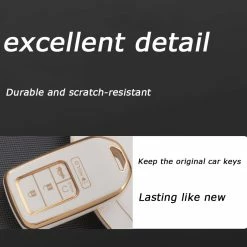 Cheap ???? Key Fob Cover ，Two Different Materials Keychain Accessories，5 Colors TPU Key Cover .for Honda Accord Civic Etc Smart Key 。 (White-A) ❤️ -Car Seat Covers shop 51jZHQ1ppQL