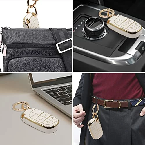 Discount ???? For Jeep Key Fob Cover, Soft Full Protection Key Case Shell Compatible With Jeep Smart Key 3 4 5 Buttons Protector (White) ???? 6 Discount ???? For Jeep Key Fob Cover, Soft Full Protection Key Case Shell Compatible With Jeep Smart Key 3 4 5 Buttons Protector (White) ???? - Image 4