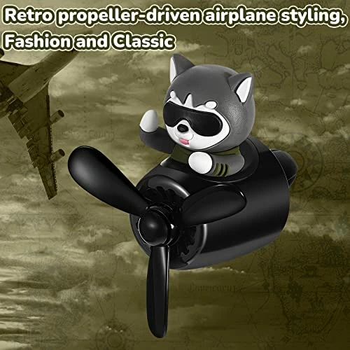 Promo ⭐ Car Air Freshener Cute Pilot Car Diffuser Rotating Propeller Air Outlet Vent Fresheners Aromatherapy Ornament Car Accessories Automotive Air Fresheners For Cars (Husky) ???? 4 Promo ⭐ Car Air Freshener Cute Pilot Car Diffuser Rotating Propeller Air Outlet Vent Fresheners Aromatherapy Ornament Car Accessories Automotive Air Fresheners For Cars (Husky) ???? - Image 2
